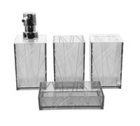 Sunmeit 1 Set Kit da Bagno Dispenser per Shampoo, Sapone per le, Tazza per Spazzolino, Dispenser per Doccia, Sapone Liquido Ricaricabile, Accessori