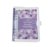 Sunmeit 100 buste Challenge Raccoglitore per risparmiare 5050 con buste per contanti per pianificare il budget, viola