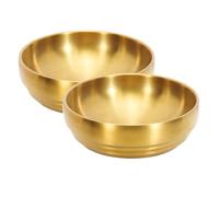 Sunmeit 2 Pezzi 7,3 Pollici Grande Ciotola per Zuppa In Acciaio Inossidabile Dorato, Piatto per Sashimi A Doppia Parete da 35 Once, Ciotola per Servire il Infrangibile