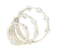 Sunmeit Confezione da 3 pezzi di tamburello in legno a percussione in metallo portatile per accessori per feste educative della chiesa durevoli