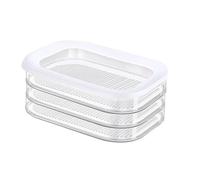 Sunmeit Contenitore per Carne da Pranzo per Frigorifero, Contenitore per Carne A 3 Strati, Contenitori Impilabili per La Conservazione di Salumi con Coperchio