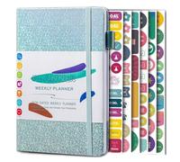 Sunmeit Diario A5 con elastico e adesivi blu