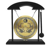 Sunmeit Gong Desktop: Gong Desktop Ornamento in Ottone Feng Shui con Supporto e Mazzo, Decorazione cinese Delicato per la casa, Drago Doppio