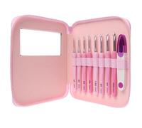 Sunmeit Kit di 9 Uncinetti In Alluminio con Impugnatura Morbida Ed Ergonomica, Set di 8 Misure per Lavori DIY, Lavori A Maglia, Uncinetto e Forniture