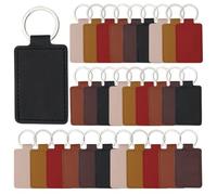 Sunmeit Kit In Pelle da 30 Pezzi, Rettangolari In Pelle PU con Anelli, con Incisione, DIY