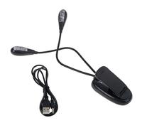 Sunmeit Luce leggio musicale, clip su luci a LED per libri, lampada da lettura a letto, 2 livelli di luminosità, perfetta per topi di biblioteca, pianista, bambini