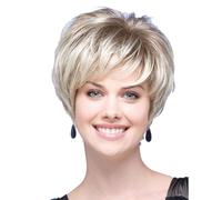 Sunmeit Parrucche per Capelli Corti Moda Parrucca In Seta Ad Alta Temperatura In Fibra Copricapo Completo per le Feste Quotidiane Delle Donne