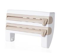 Sunmeit Portaoggetti per Carta da Imballaggio In Plastica Portarotolo In Alluminio da Parete per Frigorifero Cucina Ripiano Foratura Cachi