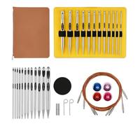 Sunmeit Set di Uncinetti Tunisini con Set di Uncinetti Intercambiabili In Alluminio da 6 Pollici Uncinetti Lunghi da 3 mm A 10 mm