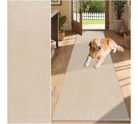 SUNMME Tappeto Corridoio Lungo Tappeti 120 x 220 cm Lavabile in Lavatrice Antiscivolo Carpet Cucina Scendiletto Camera da Letto Ufficio Pelo Corto Beige