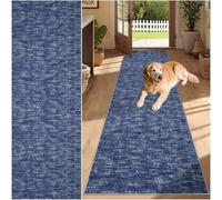 SUNMME Tappeto Corridoio Lungo Tappeti 50 x 150 cm Lavabile in Lavatrice Antiscivolo Carpet Cucina Scendiletto Camera da Letto Ufficio Pelo Corto Blu