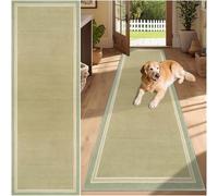SUNMME Tappeto Corridoio Lungo Tappeti 50 x 400 cm Lavabile in Lavatrice Antiscivolo Carpet Cucina Scendiletto Camera da Letto Ufficio Pelo Corto Verde