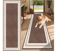 SUNMME Tappeto Corridoio Lungo Tappeti 65 x 80 cm Lavabile in Lavatrice Antiscivolo Carpet Cucina Scendiletto Camera da Letto Ufficio Pelo Corto Marrone