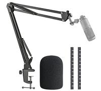 SUNMON AT2020 shock mount con paravento, supporto per shock mount con filtro pop in schiuma per microfono a condensatore Audio Technica AT2020 AT2035 AT4040 AT2020USB ATR2500x