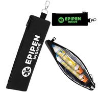 SUNMON Borsa da Trasporto Isolata per 2 EpiPen con Marcature Fluorescenti, Custodia Medica di Emergenza Portatile, Porta Adren alina per Bambini e Adulti, per EpiPens e Inala-tore (Nero)