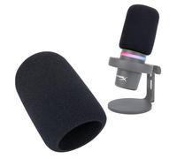 Sunmon - Copertura per microfono HyperX DuoCast in schiuma, filtro antipop ad alta densità, riduce il rumore e gli effetti indesiderati per la registrazione in studio (nero)