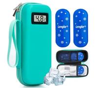 SUNMON Custodia da viaggio per insulina con display della temperatura, custodia compatta per diabetici, organizer da viaggio, organizer per penne per insulina, impermeabile, custodia termica per