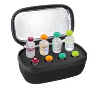 SUNMON Custodia per fiale, contenitore per flaconcini di insulina a 8 scomparti e organizer per frigorifero, compatibile con fiale U-100 da 10 ml e GLP-1, custodia da viaggio rigida antiurto (nero)