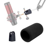 SUNMON HyperX QuadCast Pop Filter for HyperX Quad - Copertura microfono con adattatore HyperX QuadCast per microfono, riduzione del rumore, adattatore per braccio braccio HyperX QuadCast da 3/8"