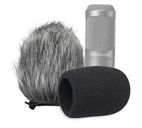SUNMON Parabrezza e copertura in schiuma, per microfono da interni ed esterni, per microfono Audio-Technica AT2020, AT2020USB, AT2020USB+ microfono AT2035, AT4040, AT2050 (confezione da 2)