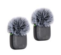 SUNMON Parabrezza per microfono DJI Mic 3, 2 pezzi, copertura pelosa per microfono grigio, filtro antipop per esterni, riduzione del rumore, coperture per microfono pelosi parabrezza