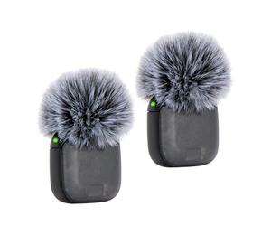 SUNMON Parabrezza per microfono DJI Mic 3, 2 pezzi, copertura pelosa per microfono grigio, filtro antipop per esterni, riduzione del rumore, coperture per microfono pelosi parabrezza