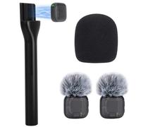 SUNMON Supporto a mano per microfono wireless compatibile con DJI Mic Mini/Mic 3/2/1, con 2 coperture antivento, 1 filtro pop e 1 cursore magnetico in metallo