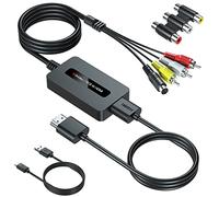 SUNNATCH Convertitore da AV Svideo a HDMI con Cavi Svideo + AV + HDMI, Convertitore da Composite CVBS a HD, S-video to HD Converter