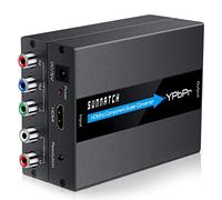 SUNNATCH - Convertitore da HDMI a componente con funzione scaler, convertitore HDMI a RGB da 1080p, convertitore HDMI a YPbPr 5RCA, HDMI in componente YPbPr Out Converter adattatore (alluminio)