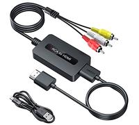 SUNNATCH Convertitore da RCA a HDMI Con Cavi, Adattatore Maschio, Composito a HDMI, CVBS AV Con Interruttore di Uscita Full HD 720P/1080P