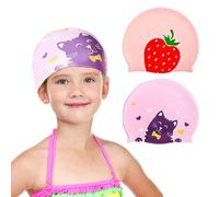 SUNNIFLY 2 Cappelli da Nuoto Impermeabili per Bambini, Morbidi e Confortevoli, con Buona Elasticità, Disegno Carino, Adatti per il Nuoto, la Piscina e i Corsi d'Acqua