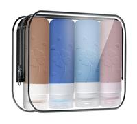 SUNNIFLY 4 Flaconi Dispenser da Viaggio, Leggeri, a Prova di Perdite, Riutilizzabili, Morbidi e Resistenti, Adatti per Shampoo, gel Doccia e Cosmetici