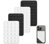 SUNNIFLY 4 Pz Ventose per Cellulare, Ventose in Silicone Antiscivolo Bifacciali, Possono Essere Montate Su Qualsiasi Superficie Liscia, Adatte per Bagno, Cucina, Palestra