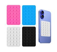 SUNNIFLY 4 Supporti in Silicone per Il Retro Del Telefono Cellulare, Forte Adesivo, Mani Libere, Adatto per Auto, Bagno, Cucina e Tutti I Modelli di Smartphone (Nero + Blu + Bianco + Rosa)