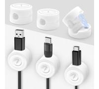 SUNNIFLY 6 Pezzi Organizer Magnetico per Cavi, Clip di Gestione dei Cavi, Resistente All'Abrasione con Forte Adesivo per Scrivania, Casa e Ufficio