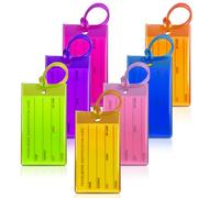 SUNNIFLY 7 Etichette per Bagagli in PVC, Anti-Smarrimento, Scrivibili e Impermeabili, Ideali per Valigie, Bagagli, Zaini [7 Colori]