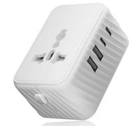 SUNNIFLY Adattatore da Viaggio Universale con 2 Porte USB + 2 Porte Tye-c Presa Intelligente, Sicura e Resistente per Viaggi, Viaggi D'affari e Altro