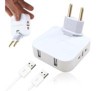 SUNNIFLY Adattatore da Viaggio USB Doppio Ue-Usa, Sicuro e Resistente, Ricarica Veloce, Compatto e Portatile, Adatto per Viaggi D'Affari e Vacanze