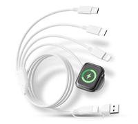 SUNNIFLY Cavo di Ricarica Multifunzionale Dotato di Connettore Lightnin-g, USB-C e Connettore Magnetico, Compatibile con i-Phone, Appl-e Watch e Smartphone Androi-d (Lunghezza 1,2m)
