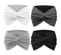 SUNNIFLY Confezione da 4 fasce sportive antiscivolo, traspiranti e assorbenti il sudore, in un'ampia gamma di colori, adatte per l'attività fisica, il lavaggio del viso e l'applicazione di maschere