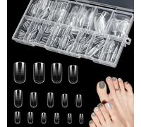 SUNNIFLY Kit 150 Formine per Allungamento Unghie Gel con Scala Millimetrata, Tip Unghie per Ricostruzione, Tips in Gel Trasparenti a Forma Mandorla per Ricostruzione Professionale