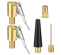 SUNNIFLY Kit Adattatori Multifunzione per Valvole, Set Completo con 2 Adattatori Auto (US), 1 Ago per Palloni, 1 Bocchetta Nera e Convertitore Francese/Americano, Compatibile con Pompe Bici/Auto