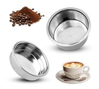 SUNNIFLY Portafiltro per Caffè Set di 2 Pezzi (per 1 Tazza + 2 Tazze) - Filtro Ultrafine in Acciaio Inox, Facile da Pulire, Design Antigraffio, Si Adatta Alla Maggior Parte Dei Manici da 51mm