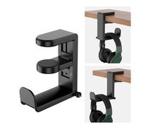 SUNNIFLY Supporto Cuffie per Scrivania, Porta Cuffie Regolabile 360°, Supporto per Cuffie, Compatibile con Cuffie Gaming e Auricolari, Adatto per Tutti i Modelli di Cuffie (Nero)