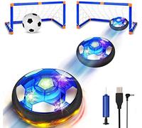 SUNNOW Pallone Fluttuante - Ricaricabile Air Hover Pallone con 2 Porta da Calcio Gioco Calcio Bambino Palla Fluttuante per Bambini 3 4 5 6 7 8-12 Anni Natale Regalo
