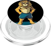 Sunny Beach Days con questo leone fresco in pantaloncini PopSockets PopGrip per MagSafe