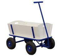 Sunny Billy Beach Wagon Blu | Carrello da Giardino, Spiaggia | In Legno, 4 ruote, da Esterno, da Mare| 94x61x97cm - Max 100kg