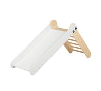 Sunny Bobbie Scivolo pieghevole in legno - Naturale e Bianco | Strutture di arrampicata per interni per bambini | Giocattoli Montessori