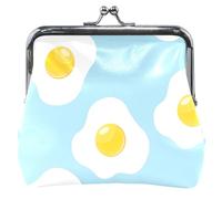 Sunny Eggs - Portamonete da donna, in pelle, con fibbia, chiusura a bacio, colore: azzurro, Sunny Eggs Azzurro, OneSize