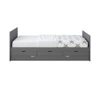 Sunny Eli Letto per Bambini con Letto Estraibile e 3 Cassetti, Grigio | Letto con Letto Estraibile, Senza Materasso - 206,5 X 97 X 75 Cm / per Materasso di Dimensioni: 90 X 200 Cm.
